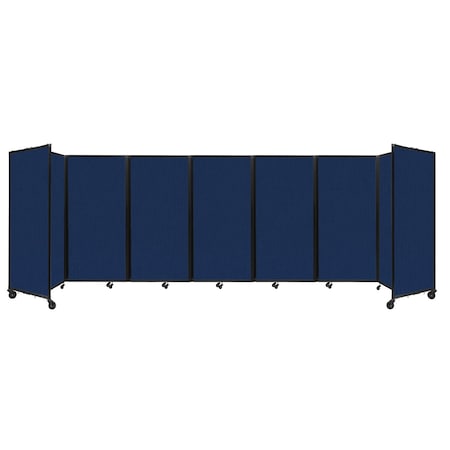 Versare Room Divider 360 Folding Portable Partition 19'6" x 6' Navy Blue Fabric 1172703